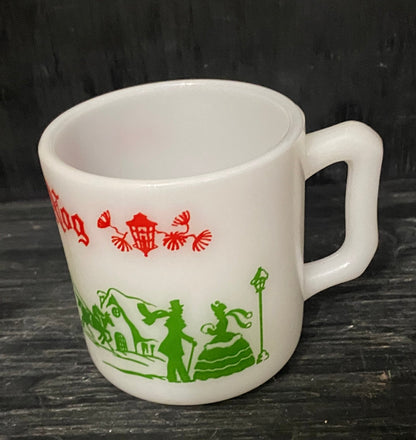 Hazel Atlas Christmas Egg Nog Glasses