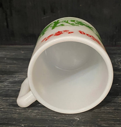 Hazel Atlas Christmas Egg Nog Milk Glasses