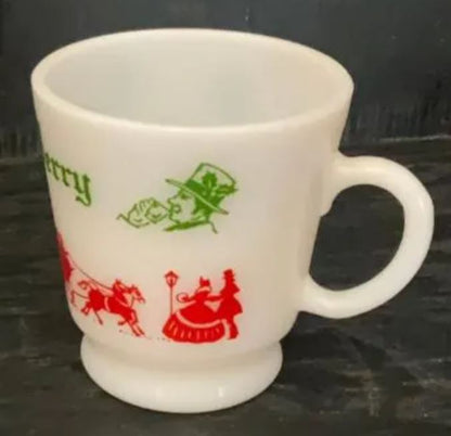 Tom and Jerry Milk Glass