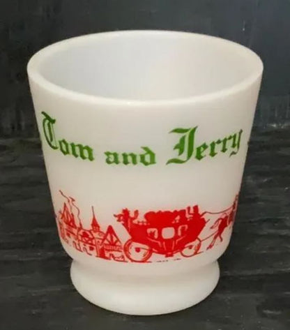 Hazel Atlas Tom and Jerry Milk Glass