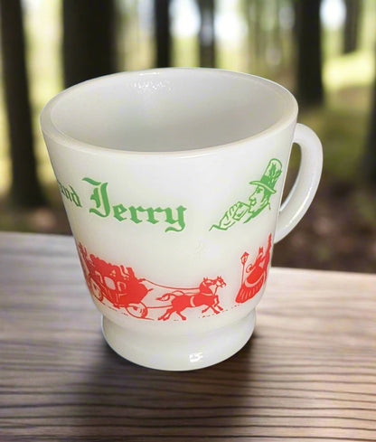 Hazel Atlas Tom and Jerry Milk Glass