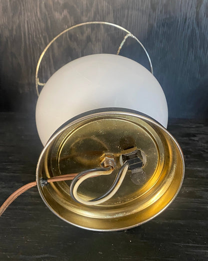 Hurricane Milk Glass Table Lamp