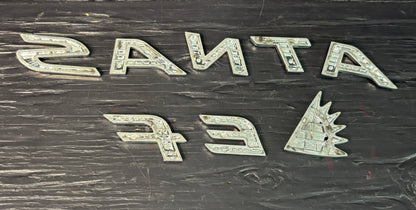 Hyundai Santa Fe Tailgate Badge Emblem Letters Sun Logo