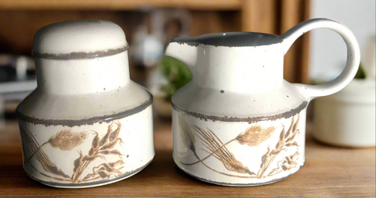 Stonehenge Midwinter Wild Oats Creamer and Sugar Bowl