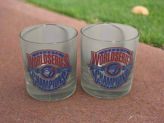 Toronto Blue Jays 1992 1993 World Series Champions Rock Glasses set