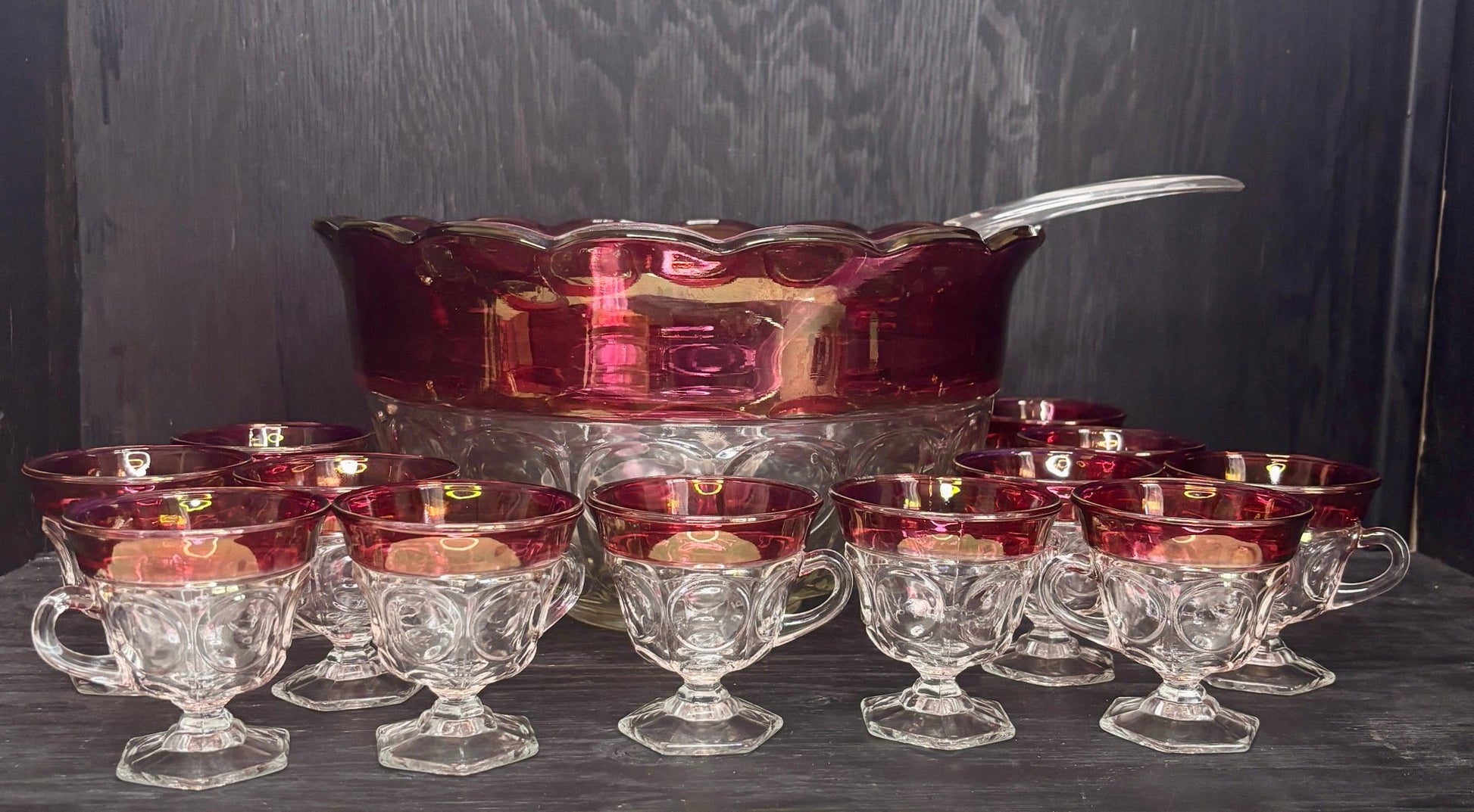 Indiana Glass Ruby Red Glass Punch Bowl Set - HLJ at HomeIndiana Glass Ruby Red Glass Punch Bowl SetPunch Bowl and Glasses SetIndiana Glass