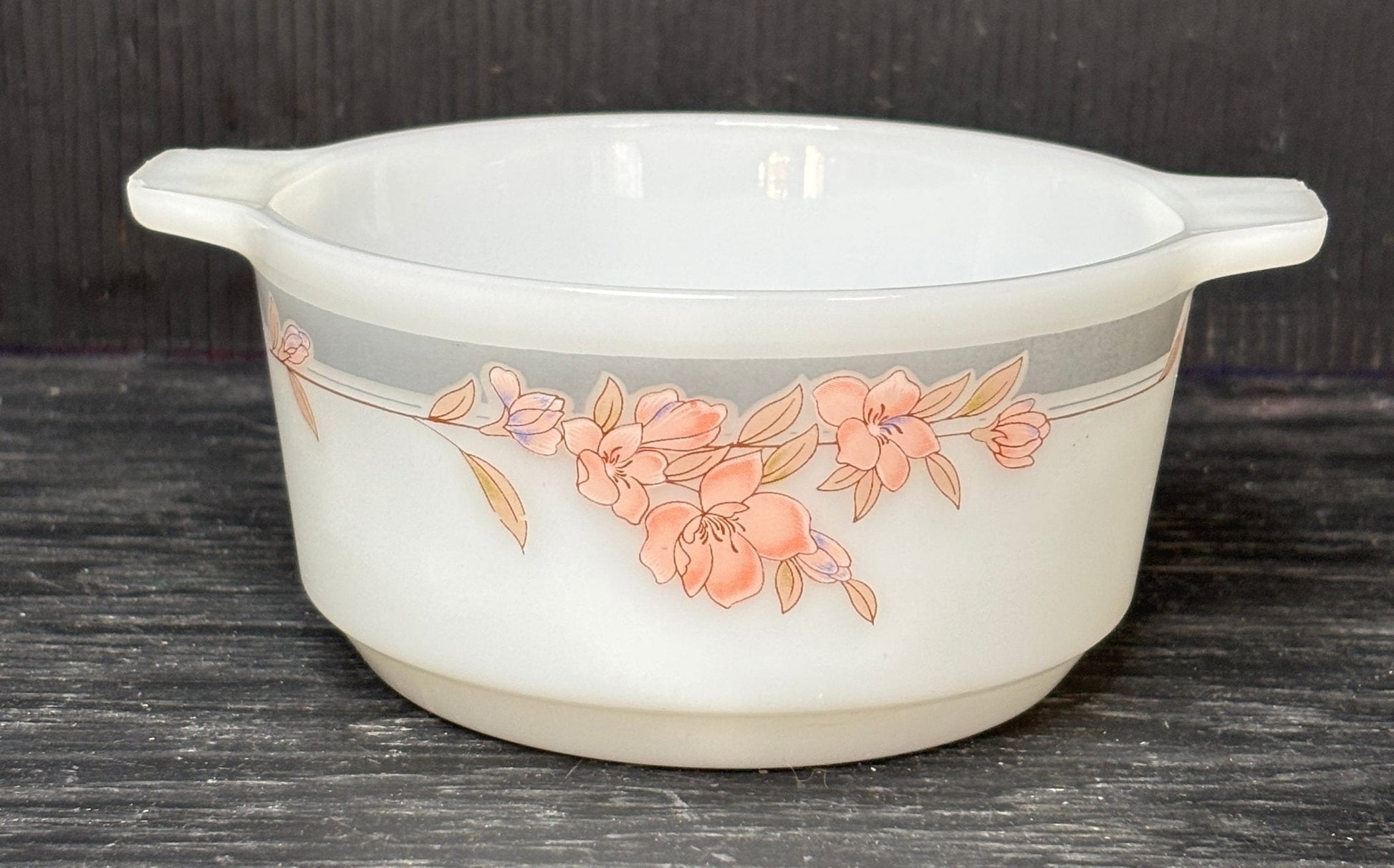 Indopal Salmon Pink Floral Casserole Dish Onion Soup Bowl