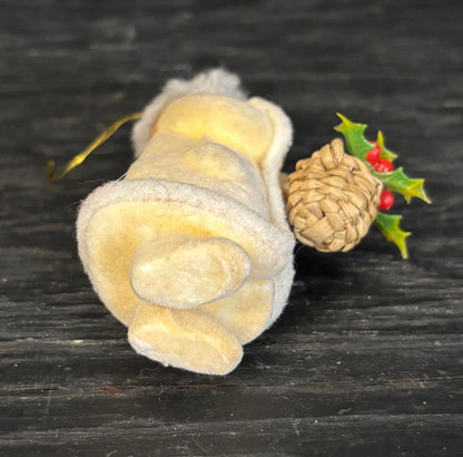 Inuit Woman with Basket Flocked Felt Christmas Ornament