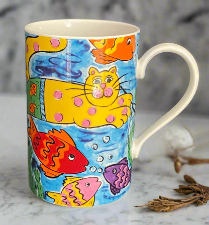 Jane Brookshaw Dunoon Crazy Cats Mug