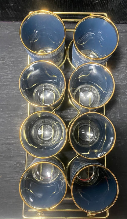 Jeanette Hellenic Greek Tumblers Set With Carrier