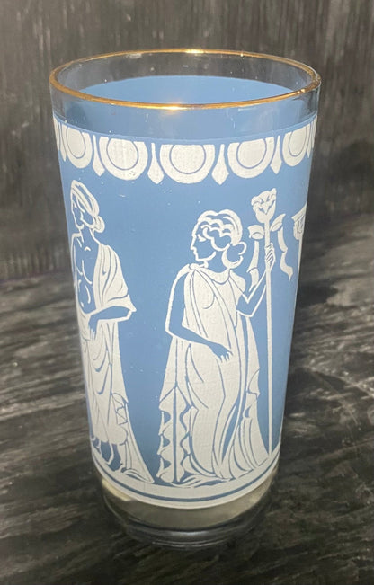 Jeanette Hellenic Greek Tumblers Set With Carrier