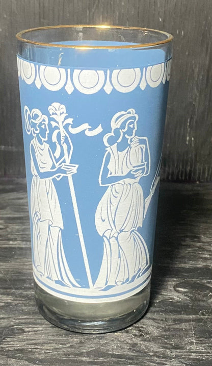 Jeanette Hellenic Greek Tumblers Set With Carrier