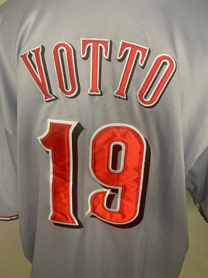 Joey Votto Cincinnati Reds Full Button Majestic Jersey
