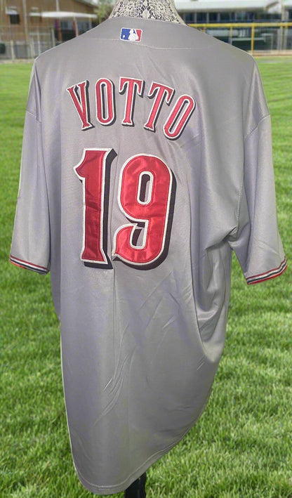 Joey Votto Cincinnati Reds Full Button Majestic Jersey
