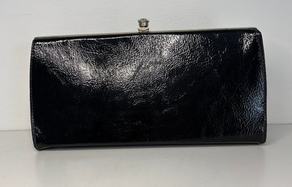 John Hort Black Patent Leather Clutch Purse