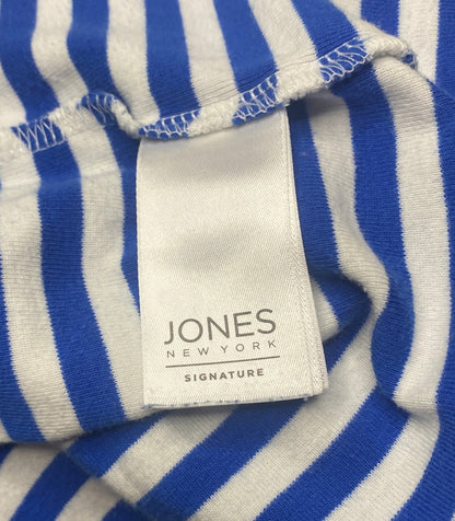 Jones New York Blue and White Stripe Long Sleeve Womens Top