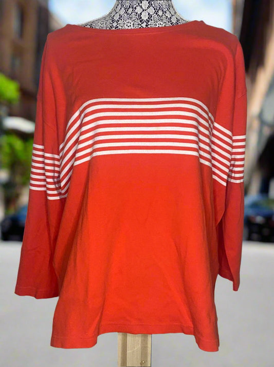Jones New York Sport Orange Long Sleeve Womens Top