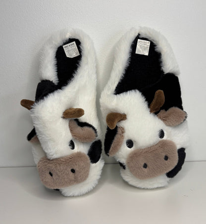 Kids Cow Shaped Fluffy Slippers