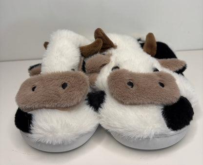 Cow Shaped Fluffy Slippers