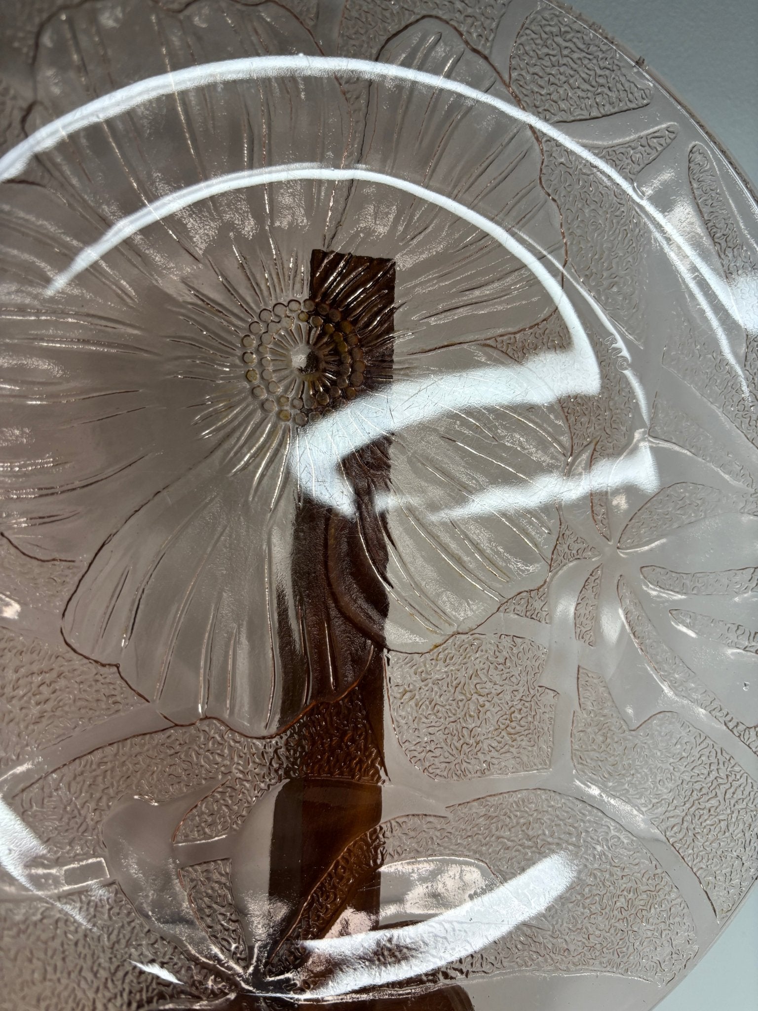 Pink Pressed Glass Dinner Plate
