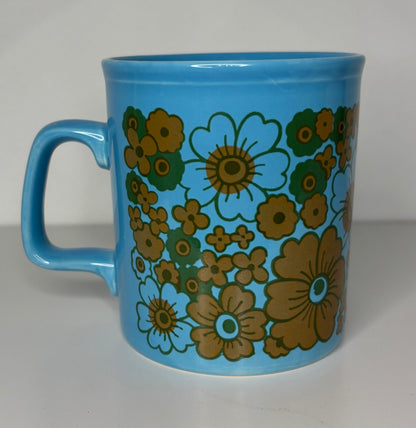 Kiln Craft Blue Floral Motif Coffee Mug
