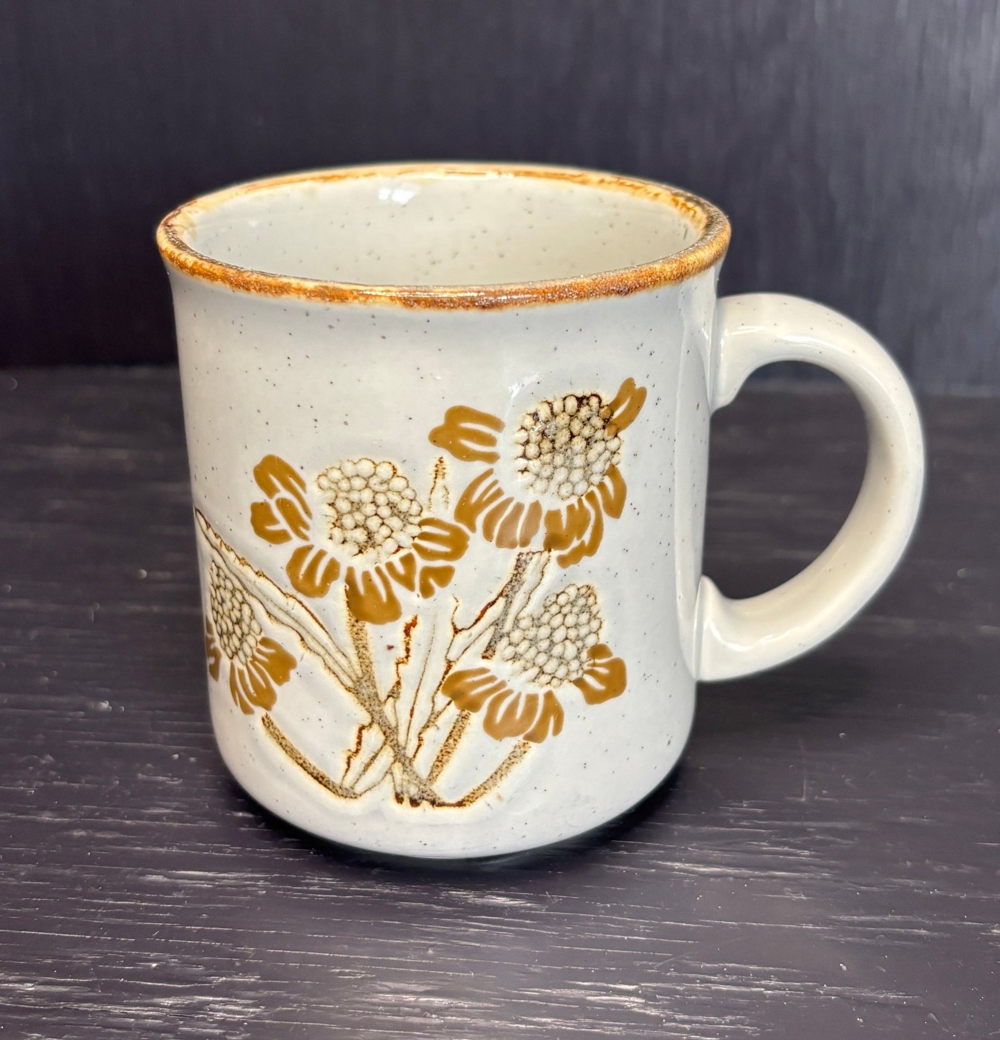 Kiln Craft Wildflowers Embossed English Ironstone Coffee Mug