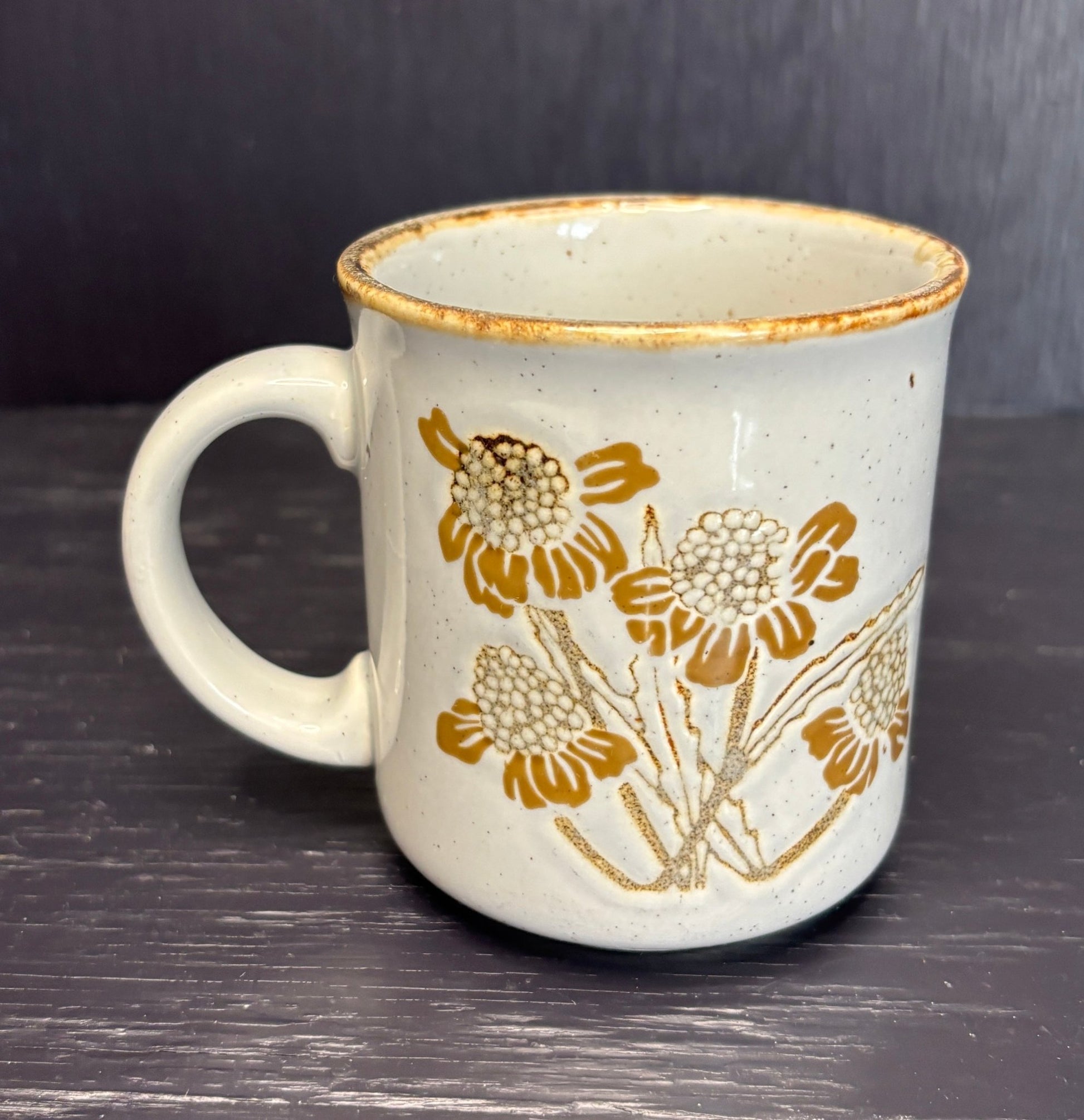 Kiln Craft Wildflowers Embossed English Ironstone Coffee Mug