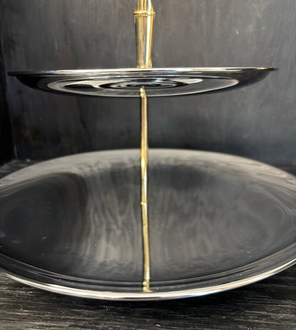 Two Tiered Metal Serving Tray