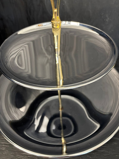 atomic age design Two Tiered Metal Serving Tray