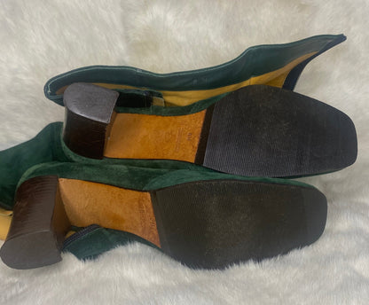 Lazio Amalfi Rangoon Green Suede Women’s Designer Knee High Boots