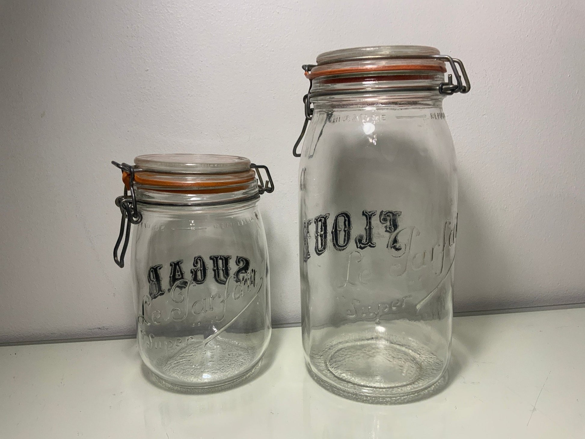 Le Parfait Glass Flour and Sugar Canisters Jars Containers Set - HLJ at HomeLe Parfait Glass Flour and Sugar Canisters Jars Containers SetJarsLe Parfait