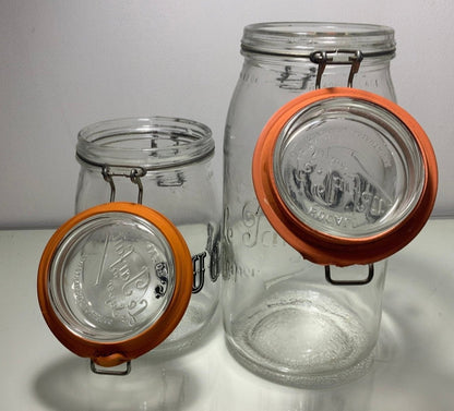 Le Parfait Glass Flour and Sugar Canisters Jars Containers Set