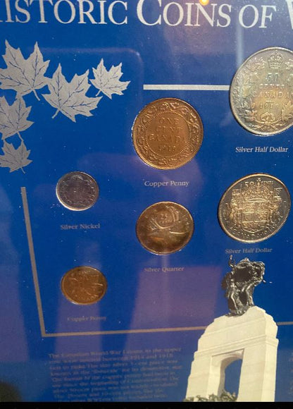 Lest We Forget Canada at War World War Coin Collection Framed Matted