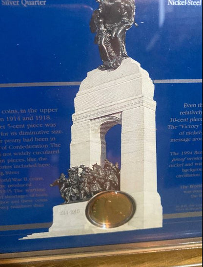 Lest We Forget Canada at War World War Coin Collection Framed
