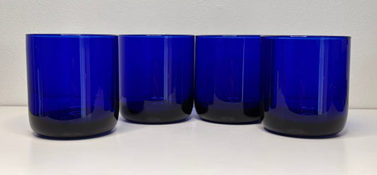 Libbey Cobalt Blue Metropolitan Lowball Rock Glasses Set