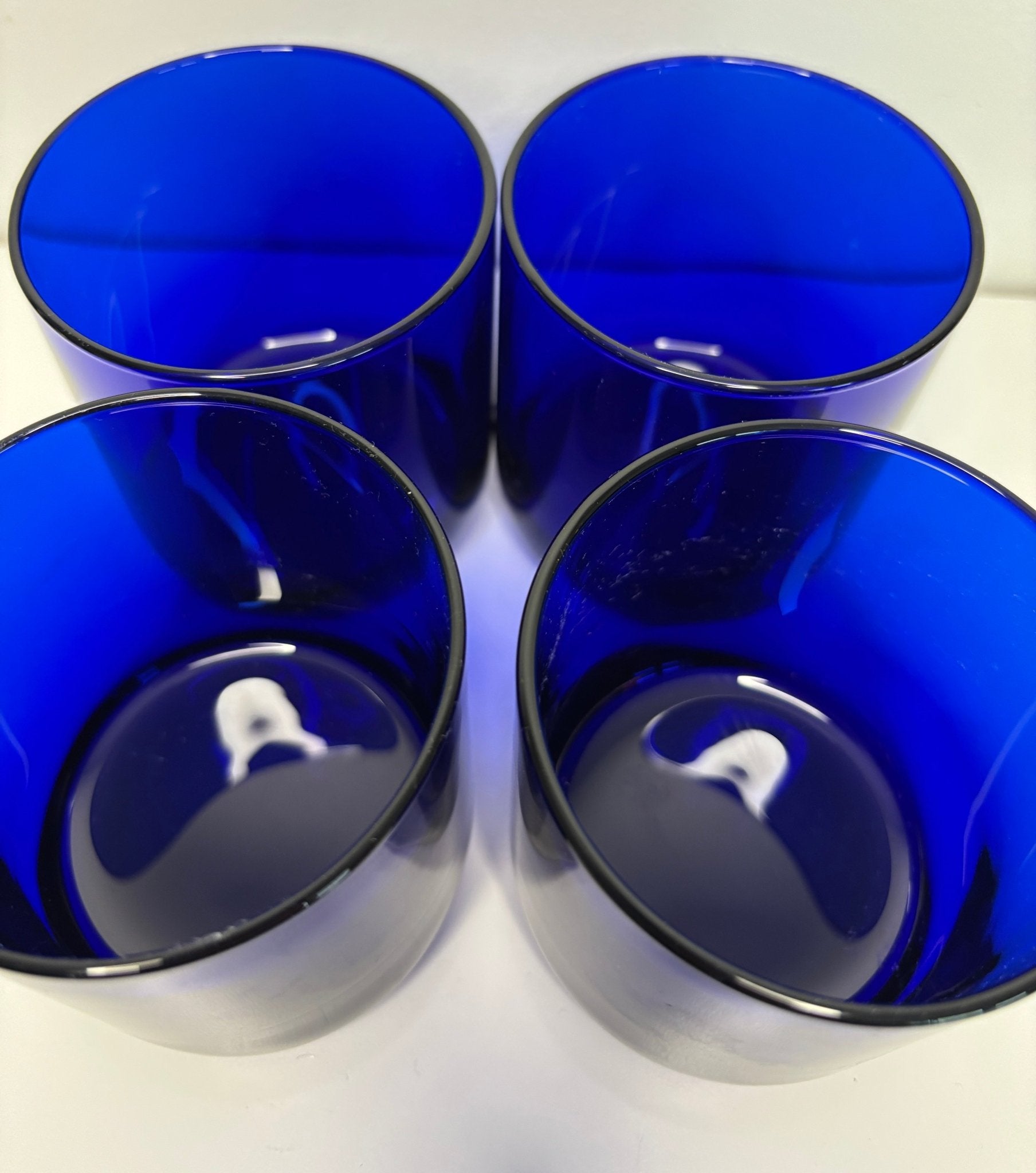 Libbey Cobalt Blue Metropolitan Lowball Rock Glasses Set