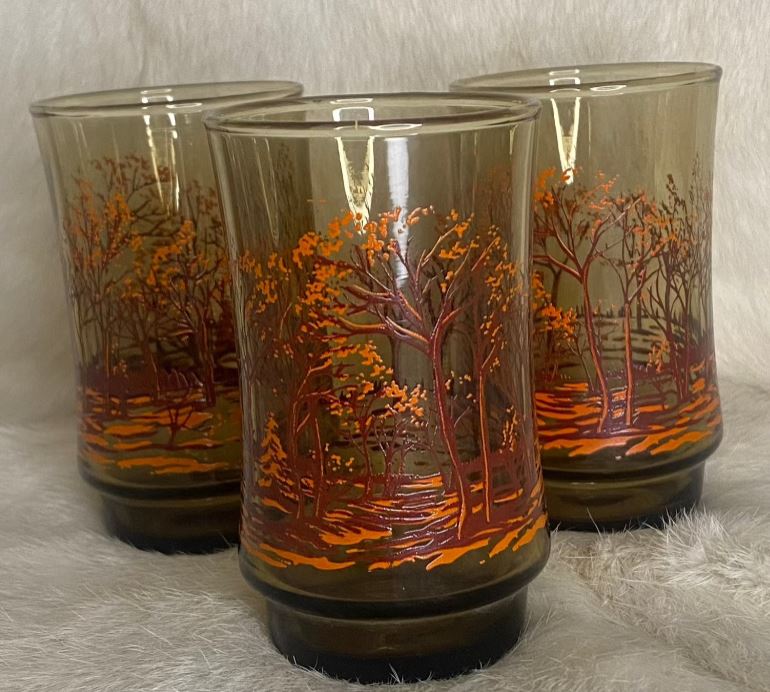 Libbey Forest Amber Drink Glasses