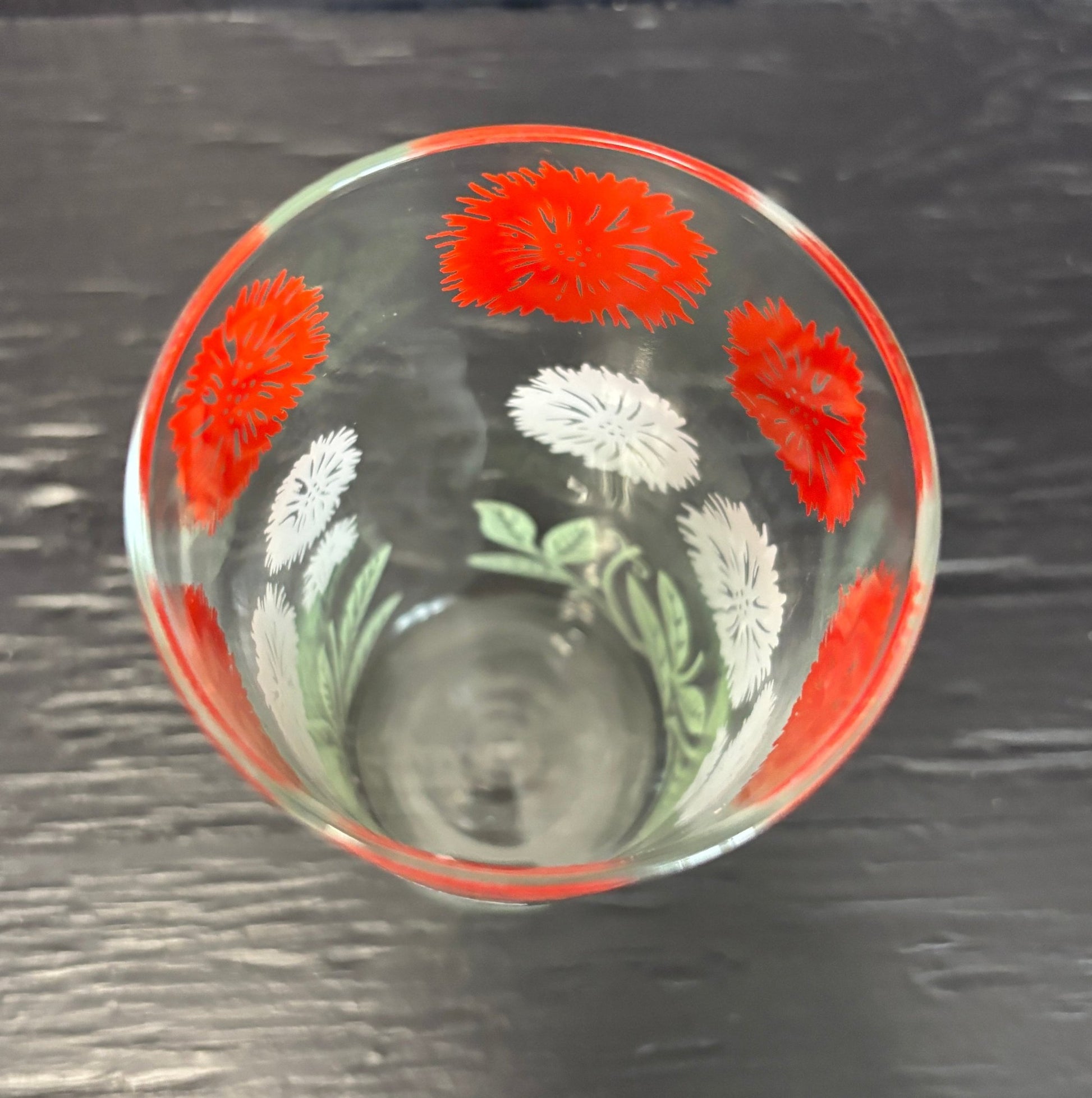 Libbey Red and White Tumbler Drink Glass