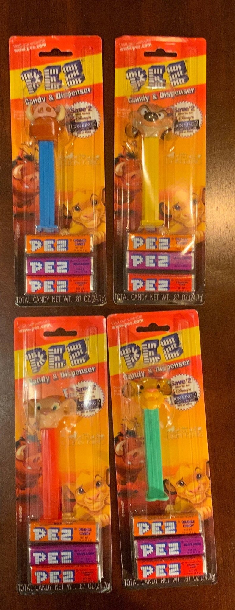 Lion King 2 Pez Dispensers New on Cards lot of 4 - HLJ at HomeLion King 2 Pez Dispensers New on Cards lot of 4Pez DispenserPez