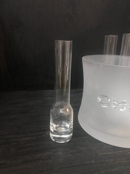 Long Stem Shot Glasses and Frosted Glass Ice Bucket