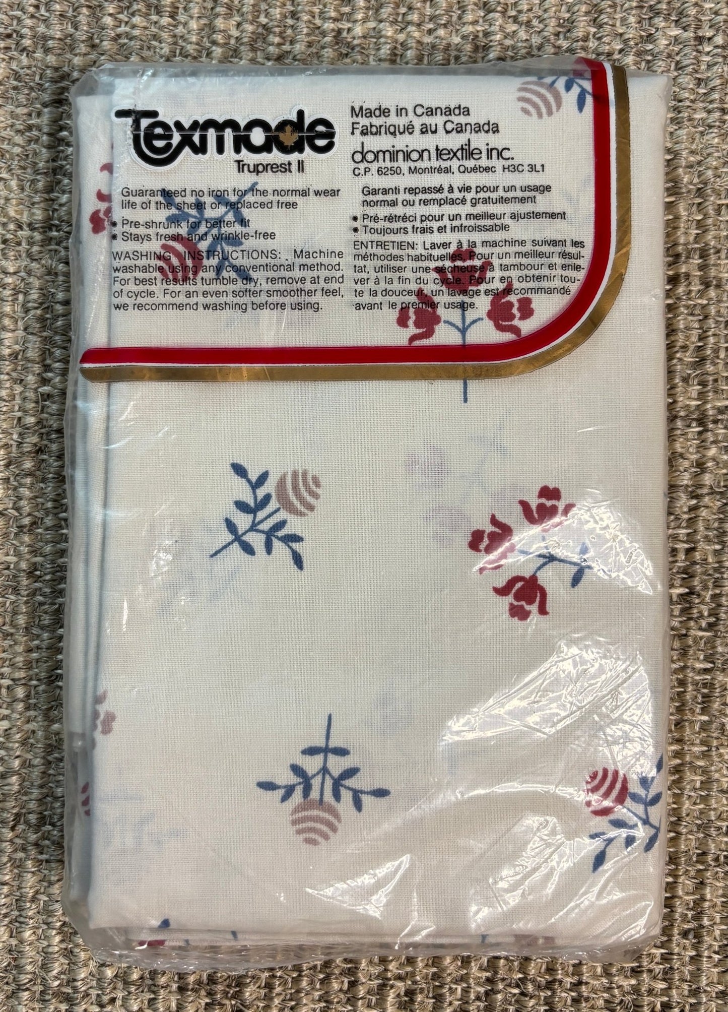 Made in Canada Tex Made Truprest Flower Theme Queen sized Pillowcases