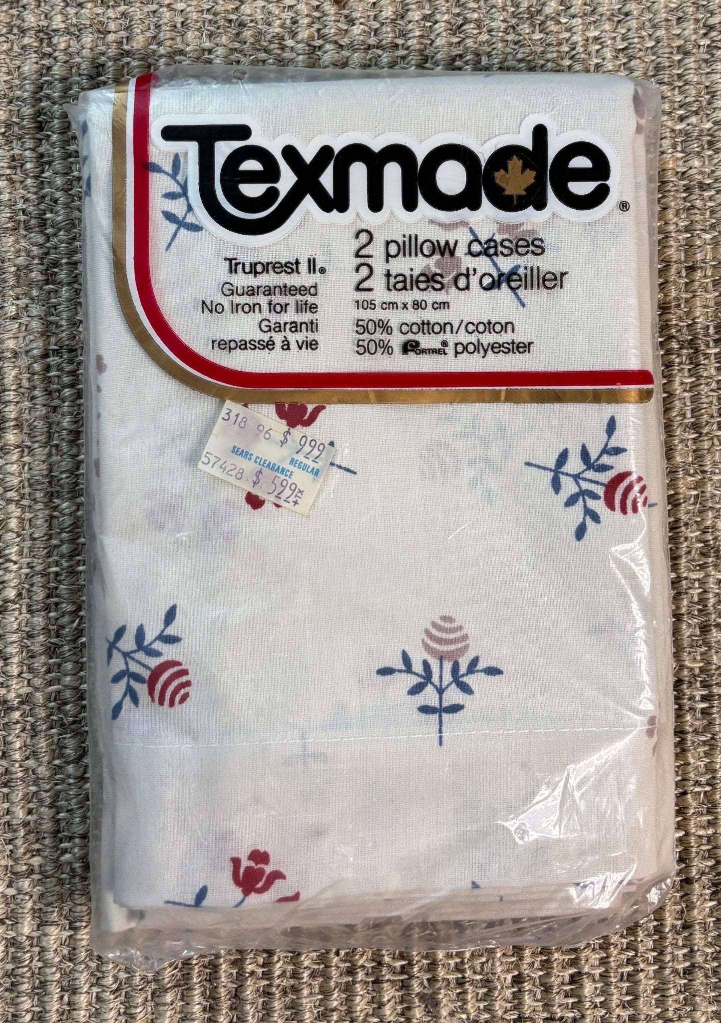 Made in Canada Tex Made Truprest Flower Theme Pillowcases