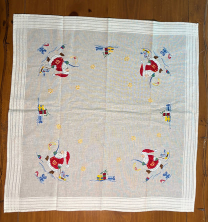 Made in Germany Embroidered Santa Claus Christmas Cotton Tablecloth