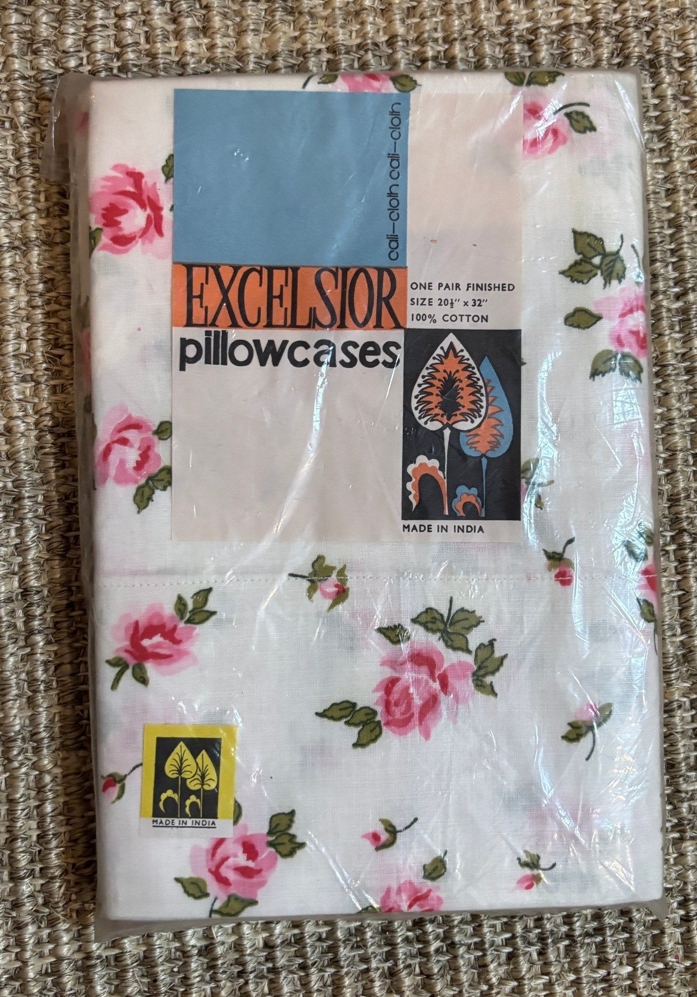 Made in India Excelsior Rose Cotton Queen Pillowcases