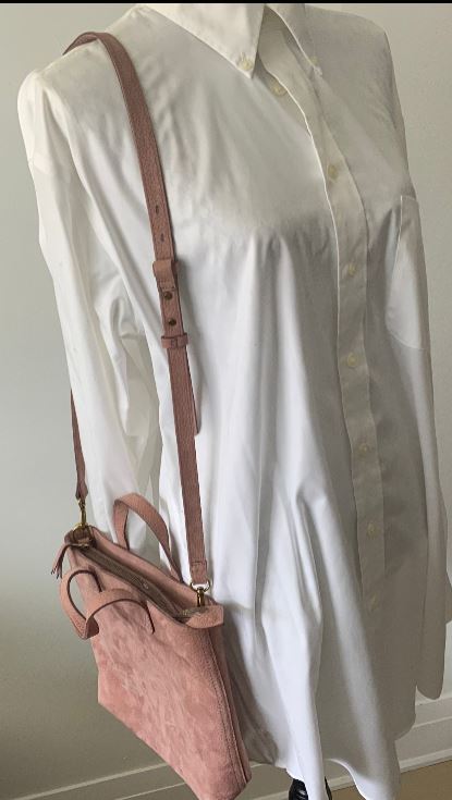 Madewell Zip Top Transport Crossbody in Nubuck Leather Purse