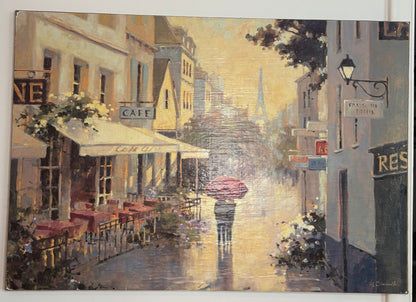 Marilyn Simandle Cafe de Ville Fine Art on Canvas Painting