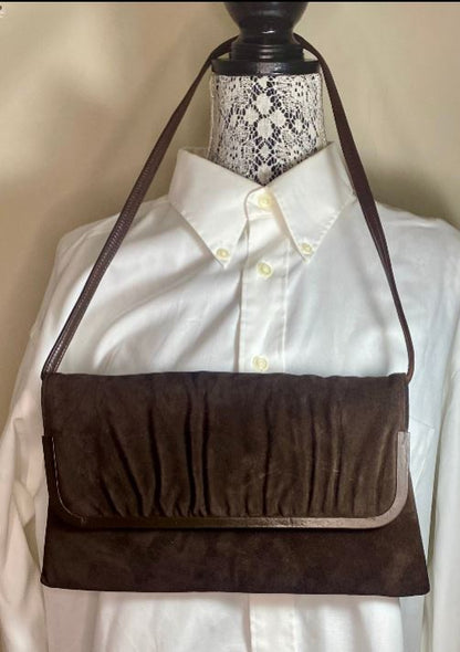 Mastercraft Leather Canada Brown Suede Convertible Shoulder Purse