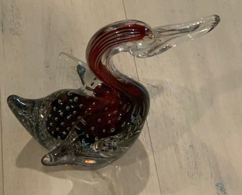 Mid Century Hand Blown Murano Glass Swan Sculpture - HLJ at HomeMid Century Hand Blown Murano Glass Swan SculptureHand Blown GlassMurano