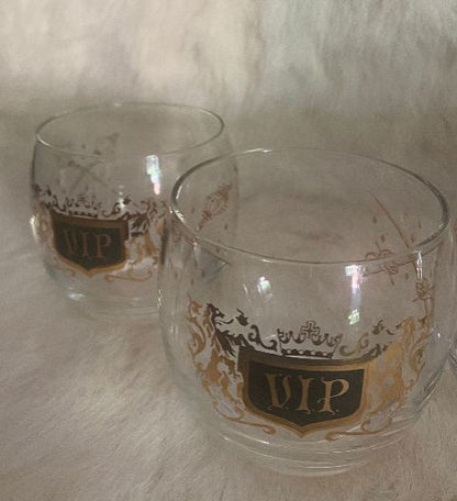 Black Gold Roly Poly VIP Cocktail Glasses Set