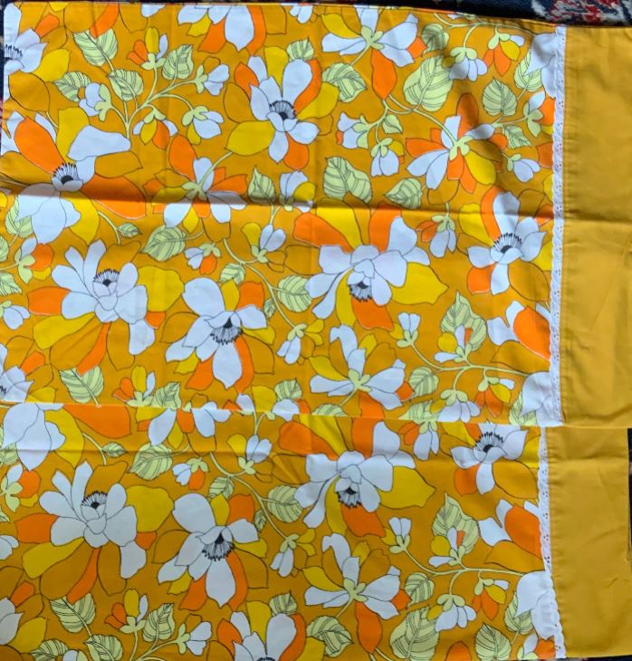 Vintage Sears Yellow Floral Pillowcase